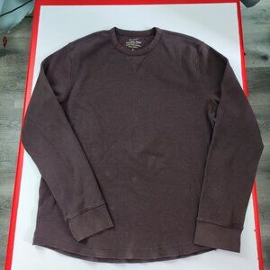Sonoma Thermal Crew knit pullover men's size L brown crew neck cotton